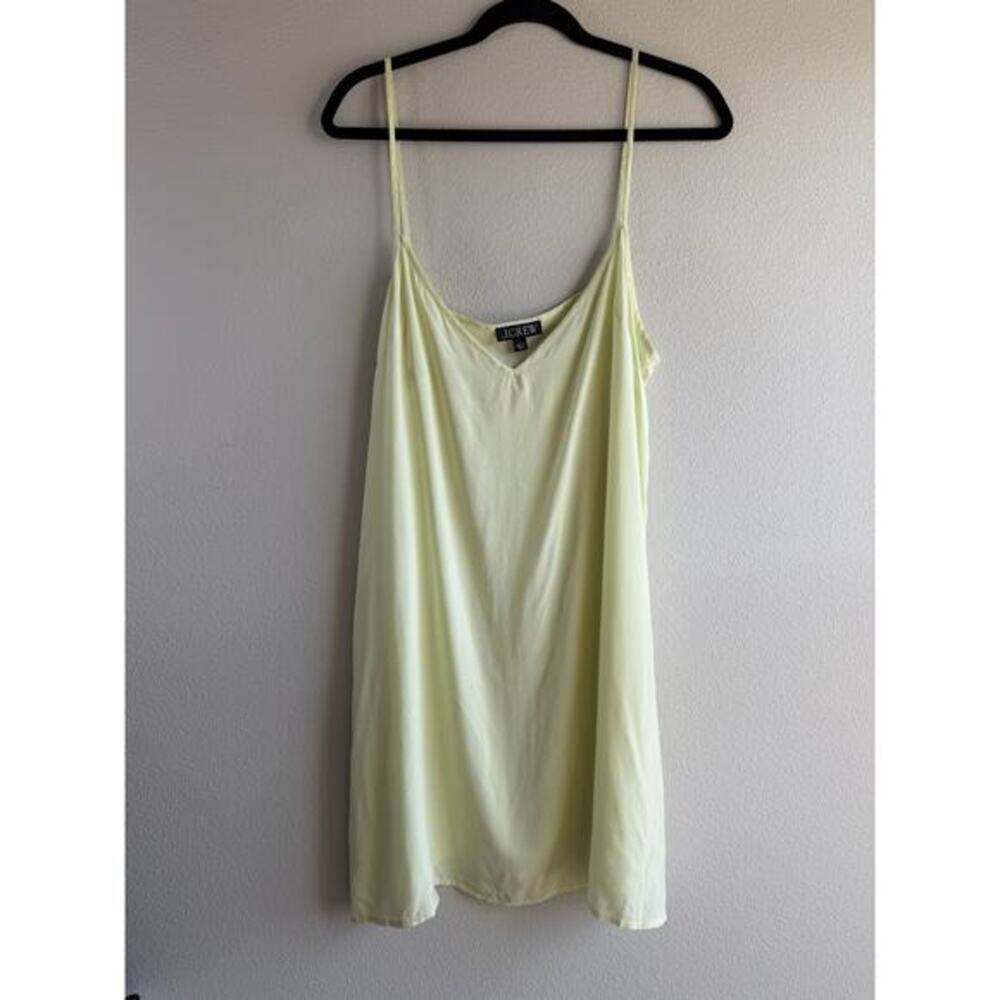 J Crew Ultra Lightweight Slip Dress Womens Large Pale Chartreuse Euro Summer